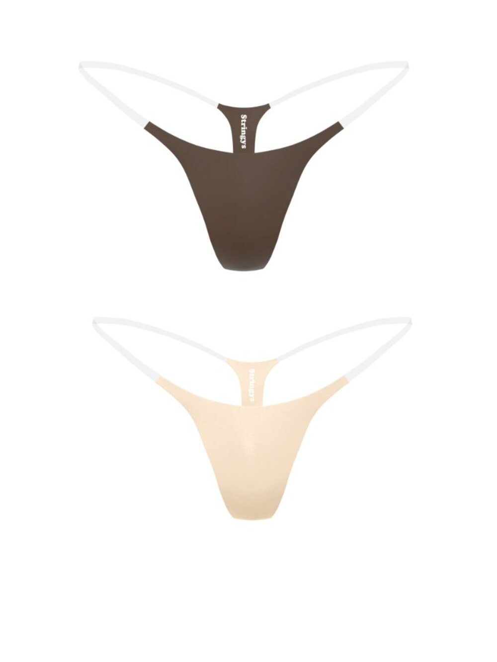2x NWT Stringys Invisible Underwear, XL, Espresso and Buttercream